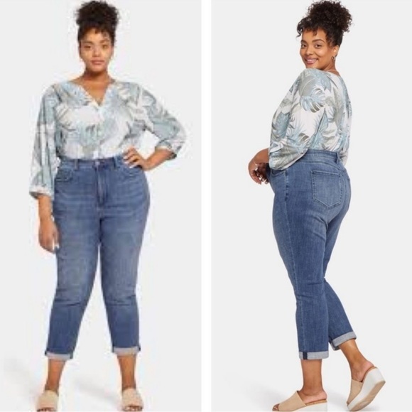 NYDJ Margot Girlfriend Jeans In Plus Size
With Roll Cuffs. - Picture 1 of 11